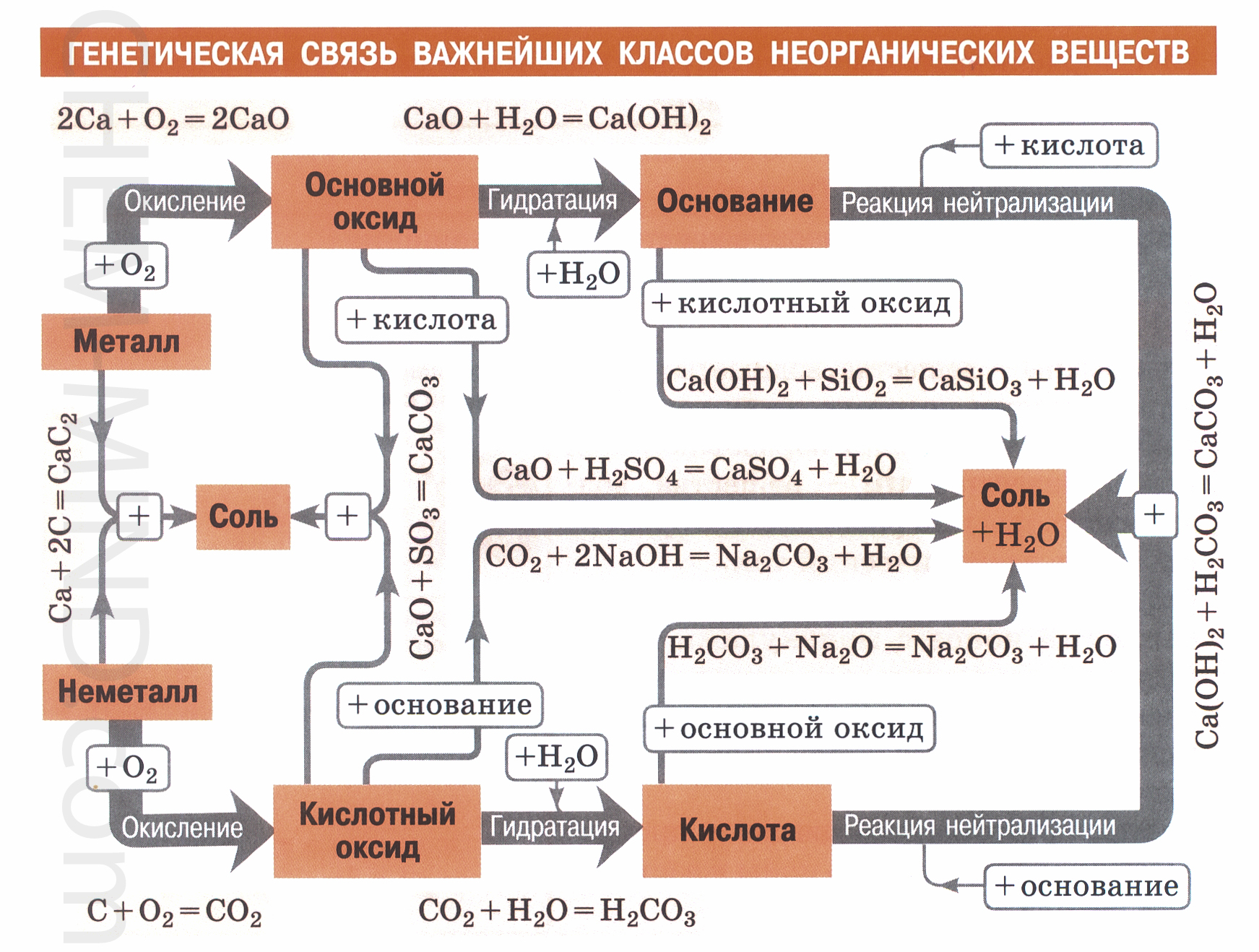 генетическая связь классов неорганических веществ